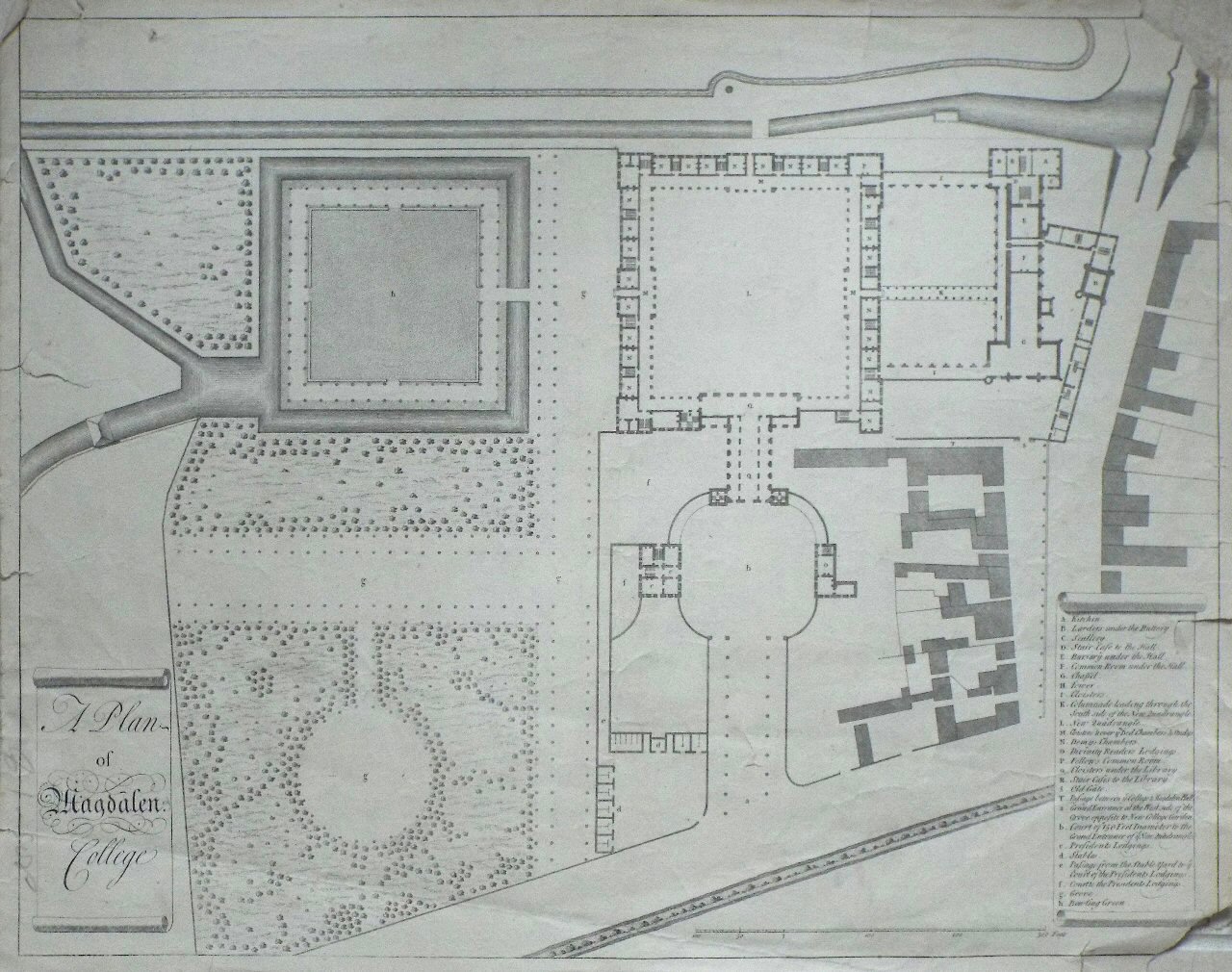 Print - A Plan of Magdalen College